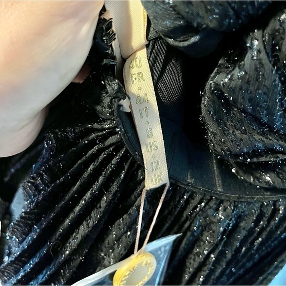 Nwt Maria Lucia Hohan Venus Strapless Metallic Plisse Midi Dress - Size 8 - Picture 16 of 16